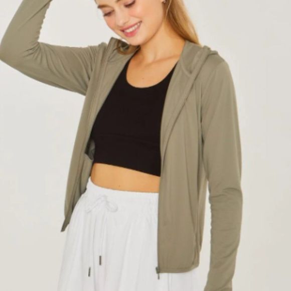 Athletic Hooded Jacket - Hooded Jacket - Athletic Jacket - Zip Front Jacket - Picture 3 of 4